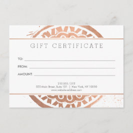 Elegante Beleza Mandala Logotipo Rosa Dourada Gift