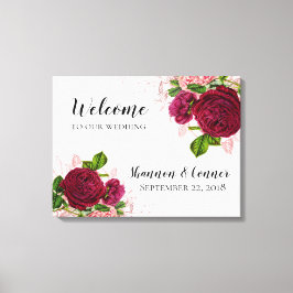 Elegante Bem-vindo à nossa Canvas de Casamento