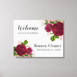 Elegante Bem-vindo à nossa Canvas de Casamento
