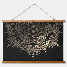 Elegante Black & Dourado Floral Mandala Yoga Studi