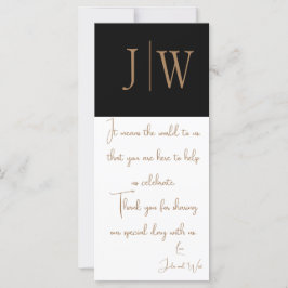 Elegante Black, White e Dourado casamento Obrigado