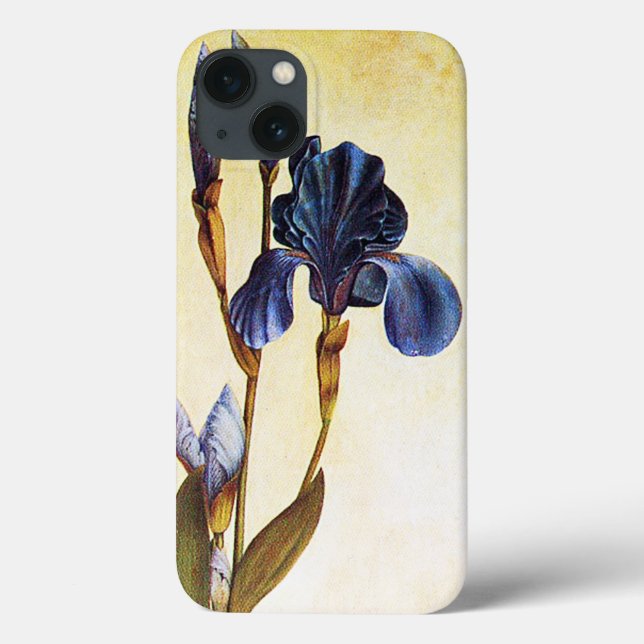 ELEGANTE BLUE IRIS FLOWERS Ivory Floral (Verso)