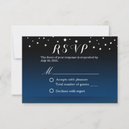 Elegante Blue Starry Night Weding RSVP