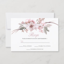 Elegante Blush & Cinza White floral Wedal RSVP