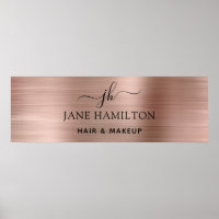 Elegante Blush Pink Bruche Metal Poster