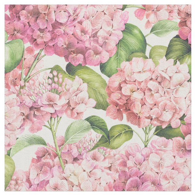 Elegante Blush Pink Hydrangea Tecido Padrão Floral (Detalhe)