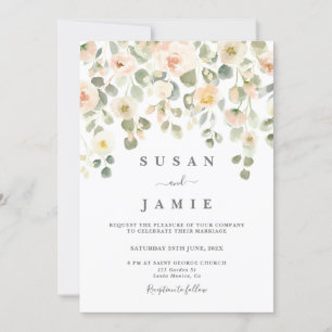 Elegante Blush Watercolor convite para casamento f
