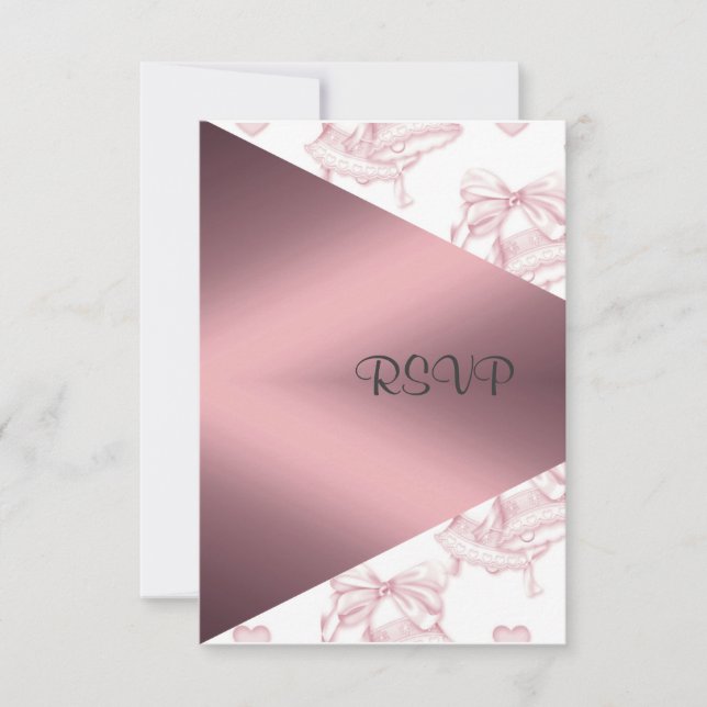ELEGANTE BLUSH WEDDING BELLS RSVP (Frente)