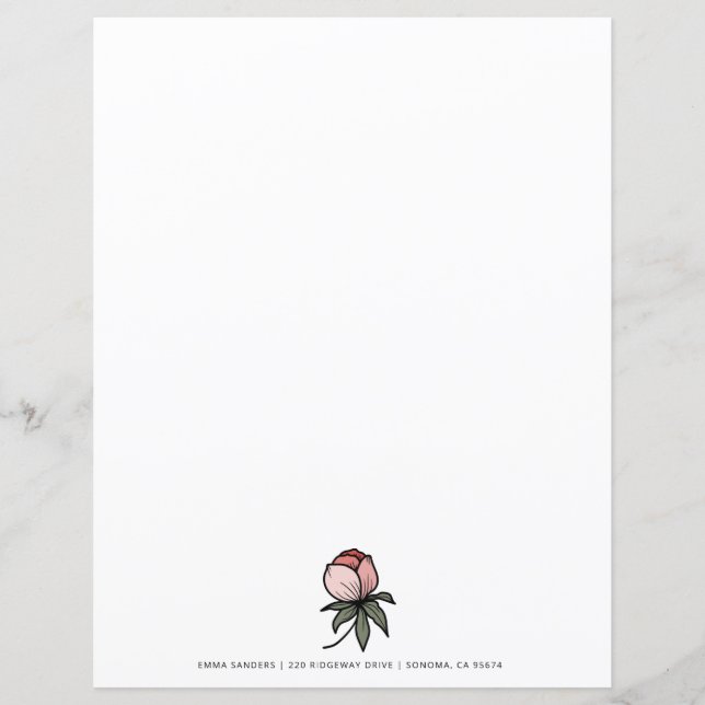 Elegante Boho Botânico, Rosa (Frente)