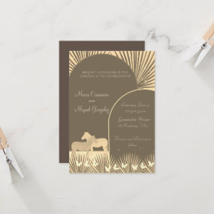 elegante boho cavalo ama convite de casamento