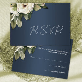 Elegante Boho Dusty Blue e RSVP de Casamento de Ro