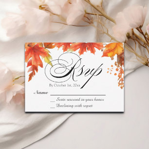 Elegante Boho Fall Floral Maple Deixa RSVP De Casa