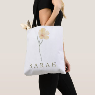 Elegante Boho Floral Wildflower Tote Bag