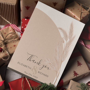 Elegante Boho Pampas Cartões de agradecimentos Mod