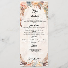 Elegante Boho Wedding Menu