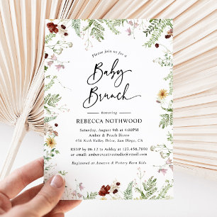 Elegante Boho Wildflower Baby Brunch Convite