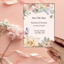 Elegante BOHO Wildflower Salve o Cartão de Data