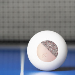 Elegante Bola de Ping Pong com Monograma em Dourad