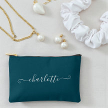 Elegante Bolsa com Nome da Dama de Honra | Azul Tu