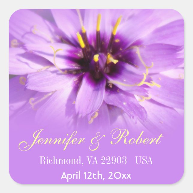 Elegante, bonito adesivo de casamento de flores ro (Frente)