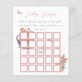 Elegante Borboleta Tea Floral Chá Bingo Jogo