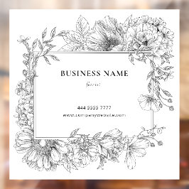 Elegante Bordado Floral Preto e Branco Boutique de