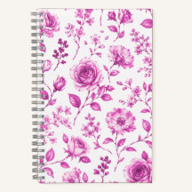 Elegante Bordado Floral Rosa