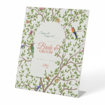 Elegante Botânico Pássaro - Sinal de Pedestal