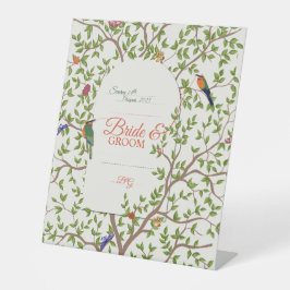 Elegante Botânico Pássaro - Sinal de Pedestal