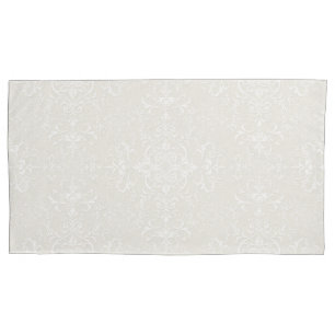 Elegante Branco sobre Padrão Estilo Damasco Bege P