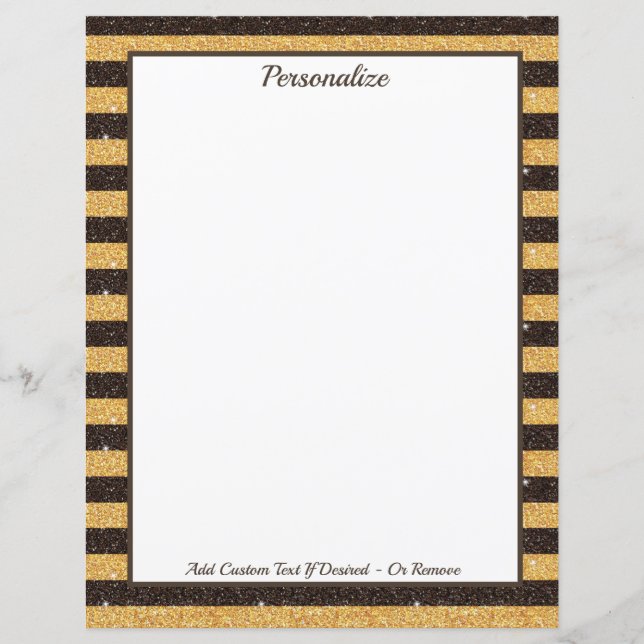 Elegante Brown Dourado Glitter Sparkle Personaliza (Frente)