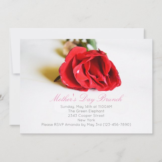 Elegante Brunch no Dia das Mães com Convite de Ros (Frente)