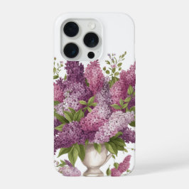 Elegante Buquê de Flores de Lilás Roxo Vase iPhone