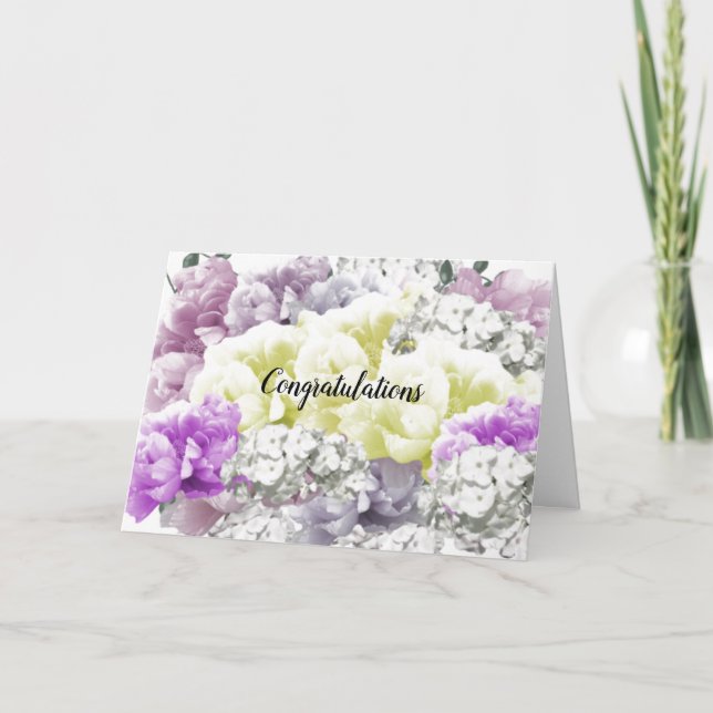 Elegante Buquê Misto de Primavera Cartão de Parabé (Frente)