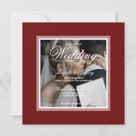 Elegante burgundy Convite de Noivado Save The Date