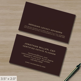 Elegante Burgundy Dourada Cartão de visita