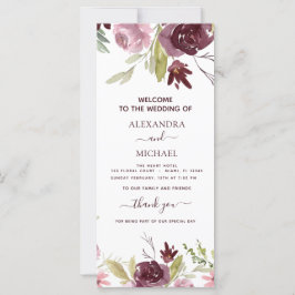 Elegante Burgundy Floral Watercolor Wedment
