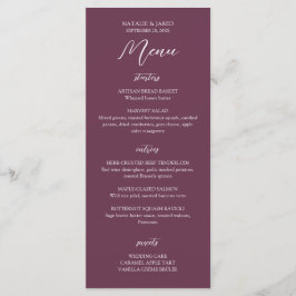 Elegante Burgundy Wedding Menu