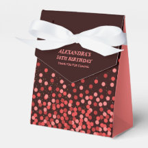 Elegante Caixa de Agradecimento Preto e Vermelho c