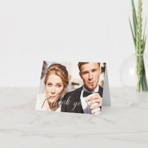 Elegante Calliografia 2 cartões de agradecimentos