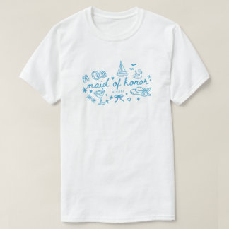 Elegante Camisa Dama de Honra Nome Personalizado A