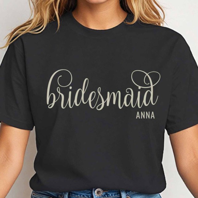 Elegante Camiseta Branca para Damas de Honra (Criador carregado)