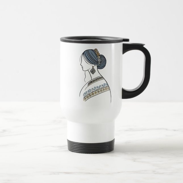 Elegante Caneca de viagem de arte popular ucranian (Direita)