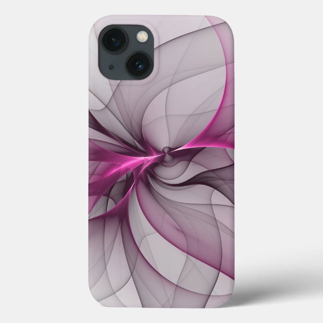 Elegante Caos Moderno Arte Abstrato Rosa Fractal (Verso)