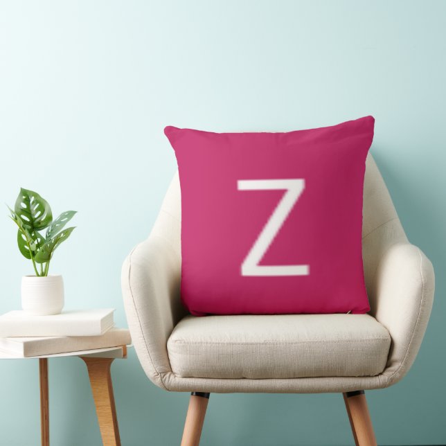 Elegante Capa de Almofada de Alphabet Rosa “Z” (Cadeira)
