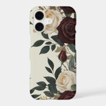 Elegante capa de iPhone floral em aquarela Burgund