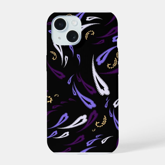 Elegante capa de telefone com padrão Paisley Roxo (Verso)