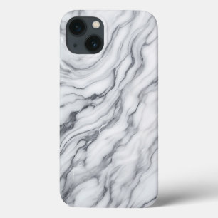 Elegante capa de telefone em mármore branco e cinz