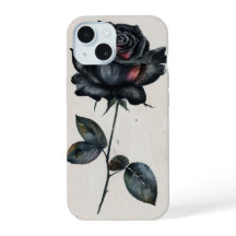 Elegante capa de telefone floral gótica Rosa Negra