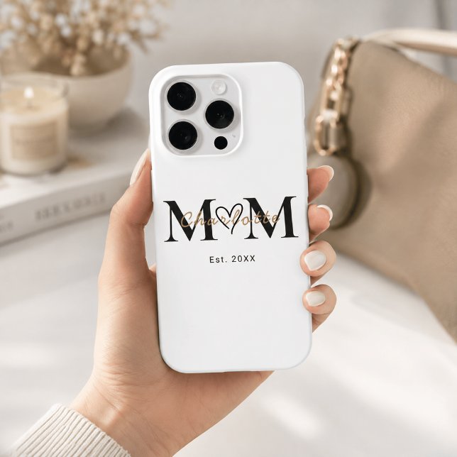 Elegante Capinha de Telefone com Nome da Mãe Ano d (Criador carregado)